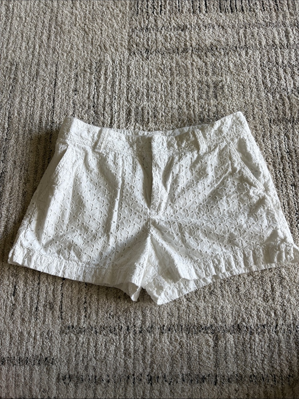 GAP White Eyelet High-Waist Shorts